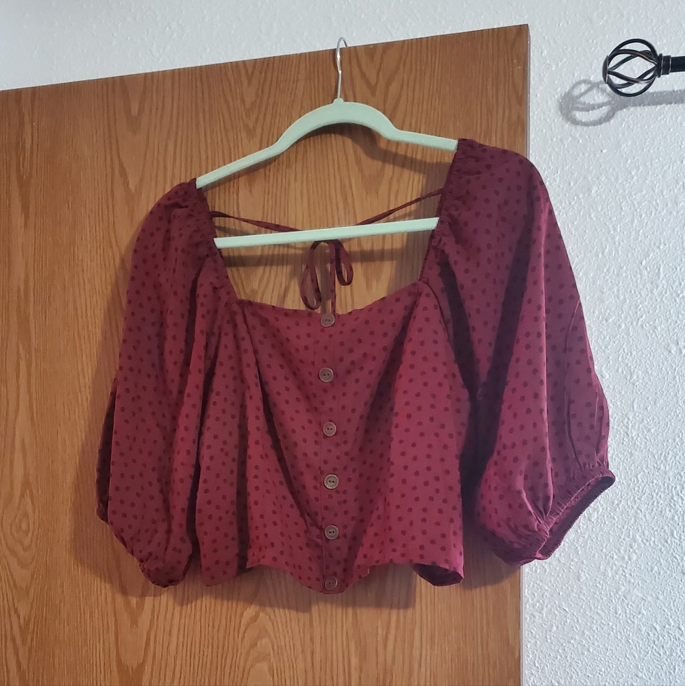 NWT Xhilaration Maroon Crop Top